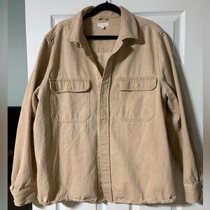 COS brand 100% Cotton Relaxed-Fit Denim Overshirt Size XL Like New in Cream